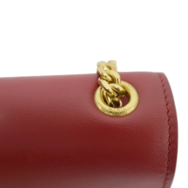 YSL Saint Laurent Kate Tassel Chain Shoulder Bag PVC Red Gold Hardware