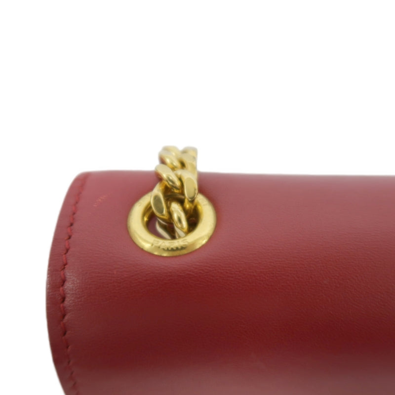 YSL Saint Laurent Kate Tassel Chain Shoulder Bag PVC Red Gold Hardware
