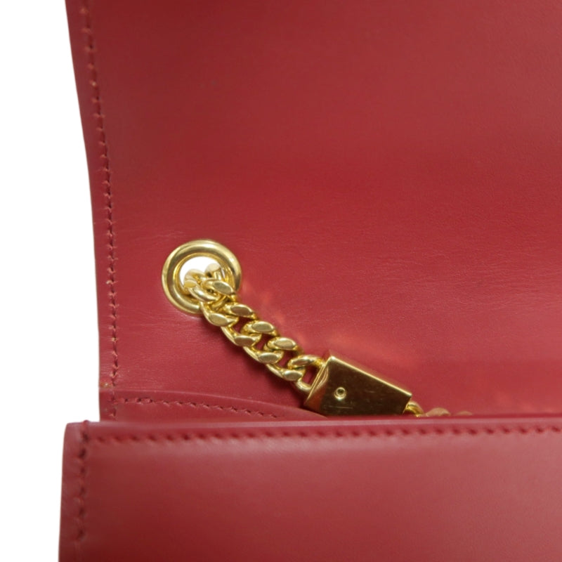 YSL Saint Laurent Kate Tassel Chain Shoulder Bag PVC Red Gold Hardware