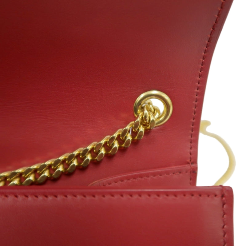 YSL Saint Laurent Kate Tassel Chain Shoulder Bag PVC Red Gold Hardware