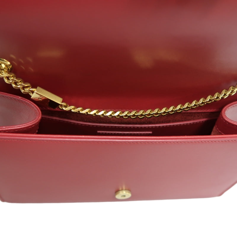 YSL Saint Laurent Kate Tassel Chain Shoulder Bag PVC Red Gold Hardware