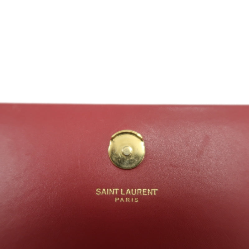 YSL Saint Laurent Kate Tassel Chain Shoulder Bag PVC Red Gold Hardware