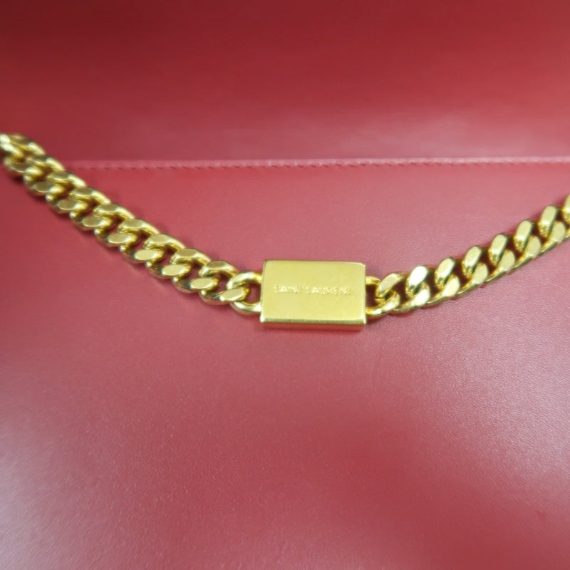 YSL Saint Laurent Kate Tassel Chain Shoulder Bag PVC Red Gold Hardware