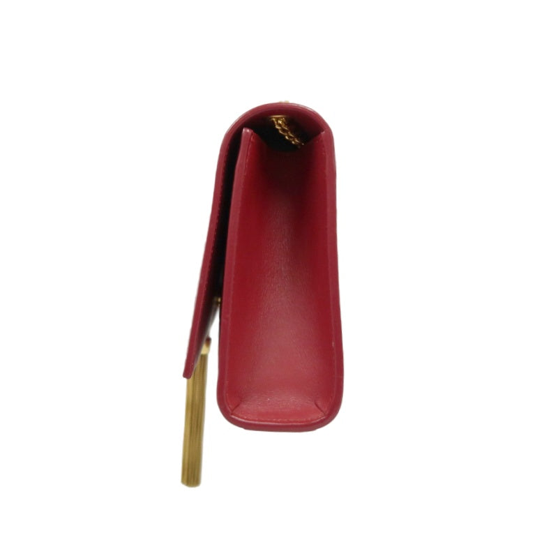 YSL Saint Laurent Kate Tassel Chain Shoulder Bag PVC Red Gold Hardware