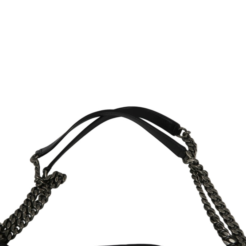 YSL Saint Laurent Tote Bag Oiled Leather Black Silver Hardware