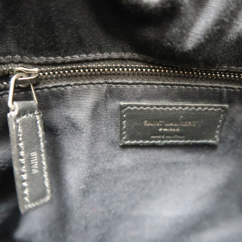 YSL Saint Laurent Tote Bag Oiled Leather Black Silver Hardware