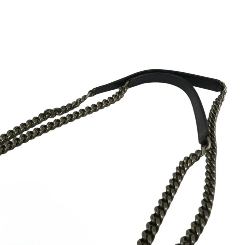 YSL Saint Laurent Niki Shoulder Bag Oiled Leather Black Silver Hardware