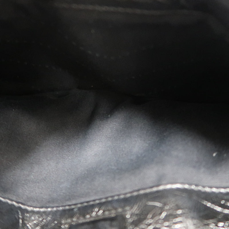YSL Saint Laurent Niki Shoulder Bag Oiled Leather Black Silver Hardware