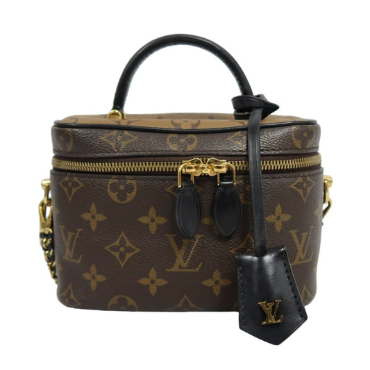 LOUIS VUITTON Vanity Case Monogram Reverse PVC Brown Gold Hardware Shoulder/Hand Bag