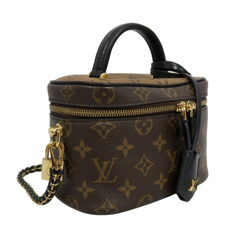 LOUIS VUITTON Vanity Case Monogram Reverse PVC Brown Gold Hardware Shoulder/Hand Bag