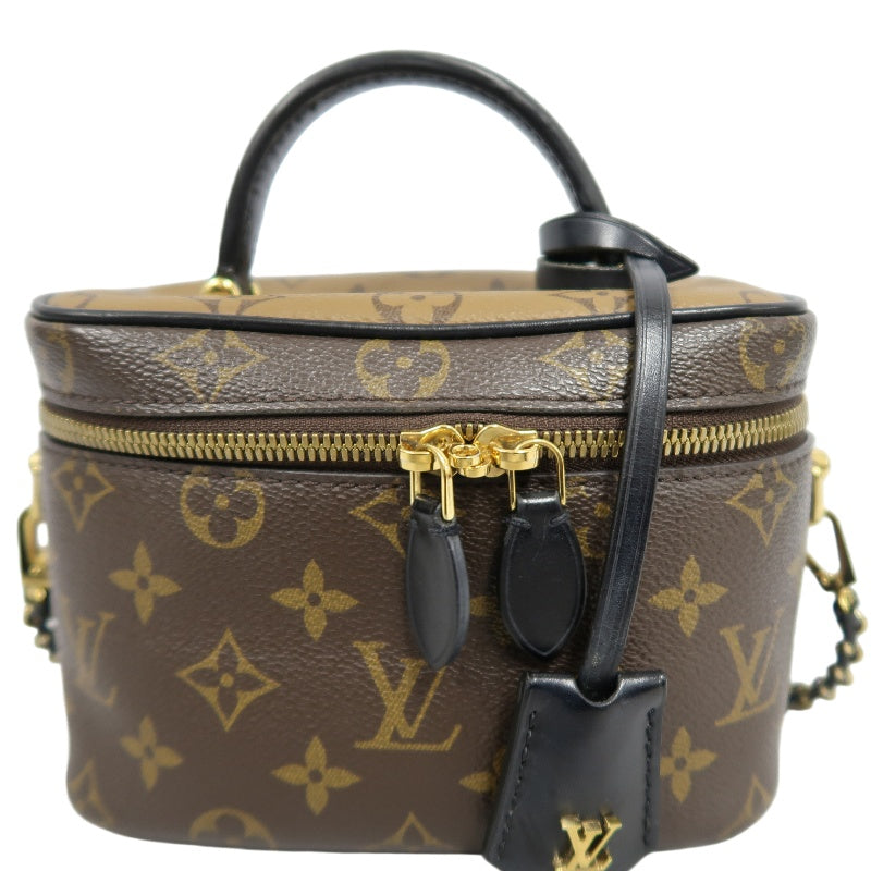 LOUIS VUITTON Vanity Case Monogram Reverse PVC Brown Gold Hardware Shoulder/Hand Bag