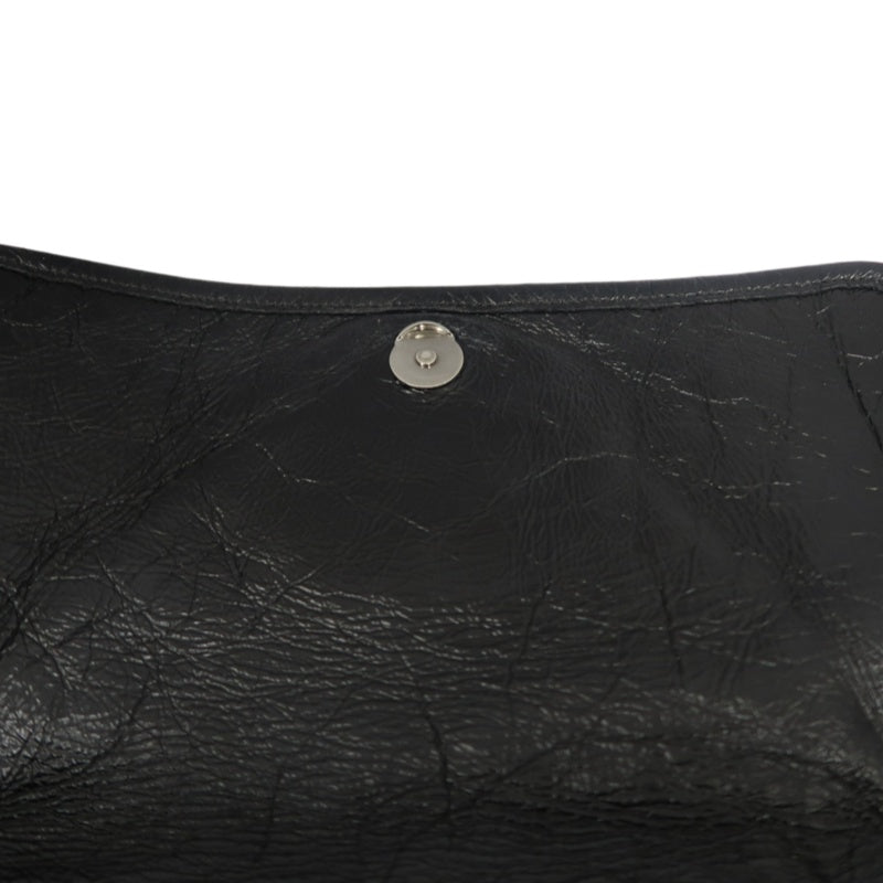 YSL Saint Laurent Niki Shoulder Bag Oiled Leather Black Silver Hardware