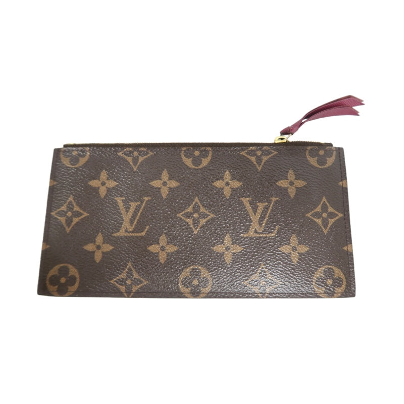 LOUIS VUITTON Félicie Pochette Monogram Canvas PVC Brown Gold Hardware With Card Holder & Pouch