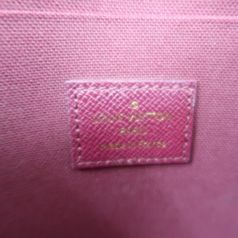 LOUIS VUITTON Félicie Pochette Monogram Canvas PVC Brown Gold Hardware With Card Holder & Pouch
