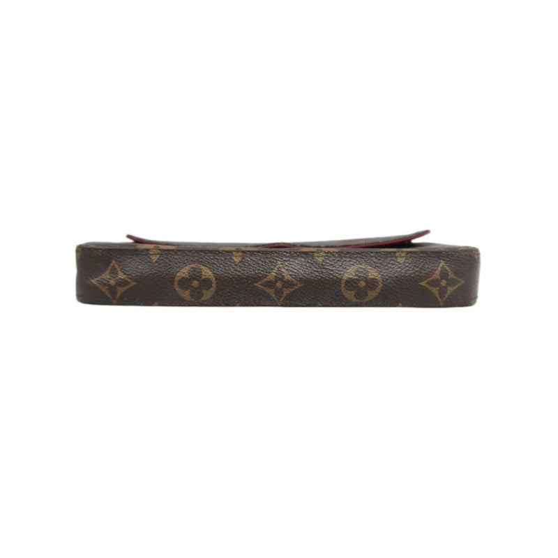 LOUIS VUITTON Félicie Pochette Monogram Canvas PVC Brown Gold Hardware With Card Holder & Pouch