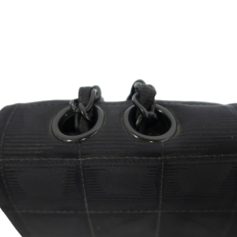 CHANEL New Travel Line CF Shoulder Bag Nylon Black Black Hardware