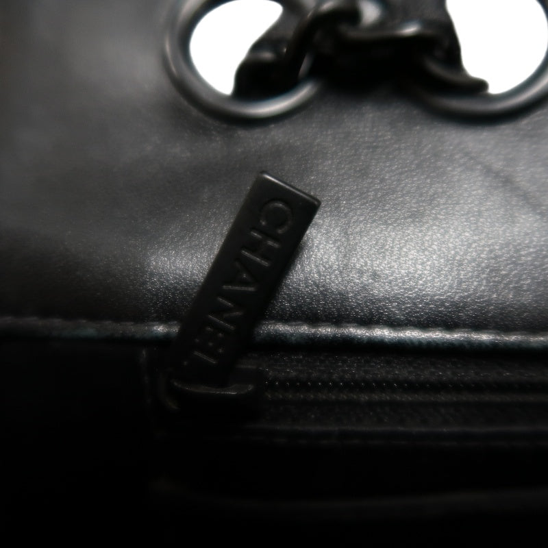 CHANEL New Travel Line CF Shoulder Bag Nylon Black Black Hardware