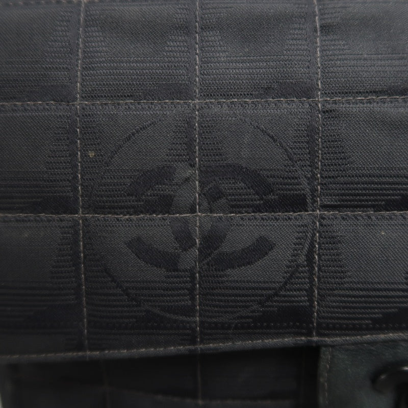 CHANEL New Travel Line CF Shoulder Bag Nylon Black Black Hardware