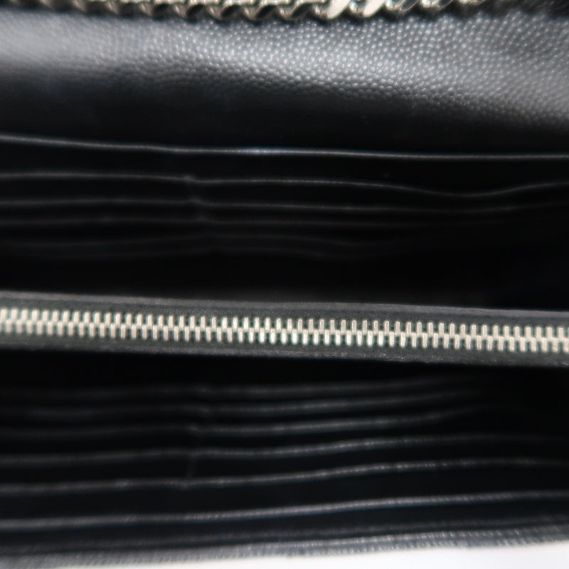 YSL Saint Laurent Cassandra V-stitch Shoulder Bag Calfskin Black Silver Hardware