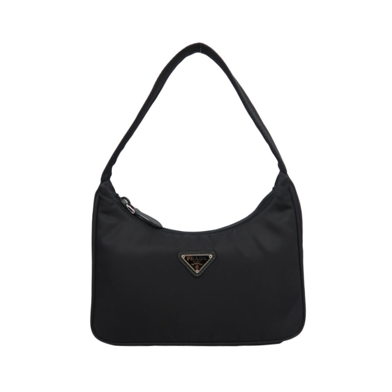 PRADA Re-Edition 2000 Hobo Handbag Nylon Black Silver Hardware