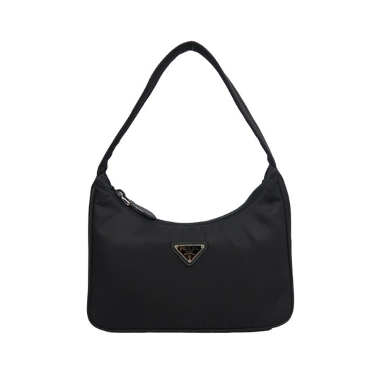 PRADA Re-Edition 2000 Hobo Handbag Nylon Black Silver Hardware