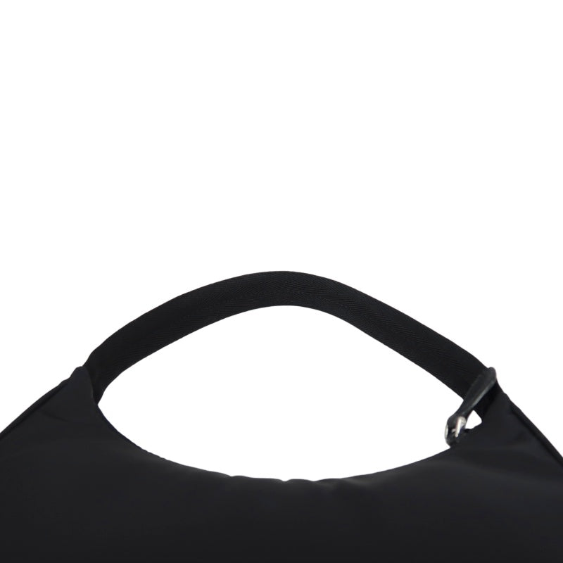 PRADA Re-Edition 2000 Hobo Handbag Nylon Black Silver Hardware