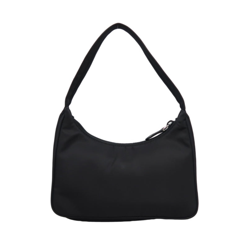 PRADA Re-Edition 2000 Hobo Handbag Nylon Black Silver Hardware