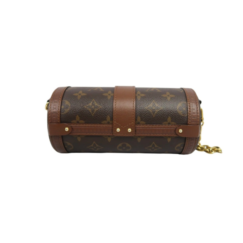 LOUIS VUITTON Papillon Trunk Monogram PVC Brown Gold Hardware Shoulder Bag With Shoulder Strap