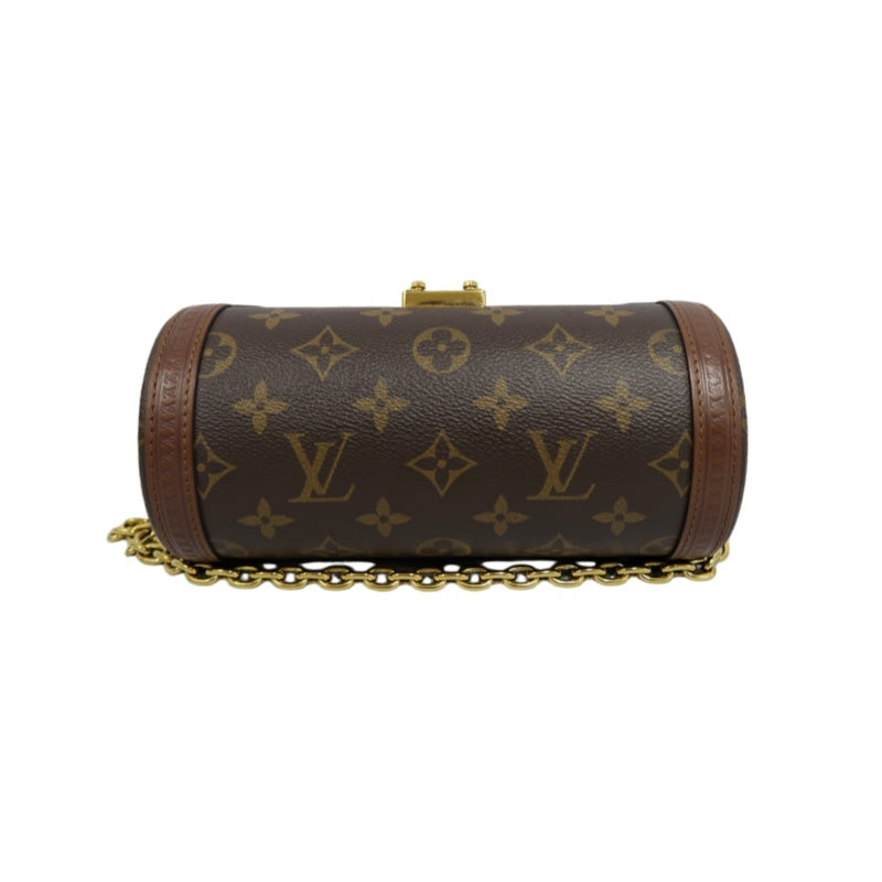 LOUIS VUITTON Papillon Trunk Monogram PVC Brown Gold Hardware Shoulder Bag With Shoulder Strap