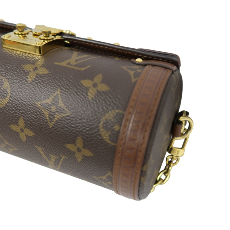 LOUIS VUITTON Papillon Trunk Monogram PVC Brown Gold Hardware Shoulder Bag With Shoulder Strap