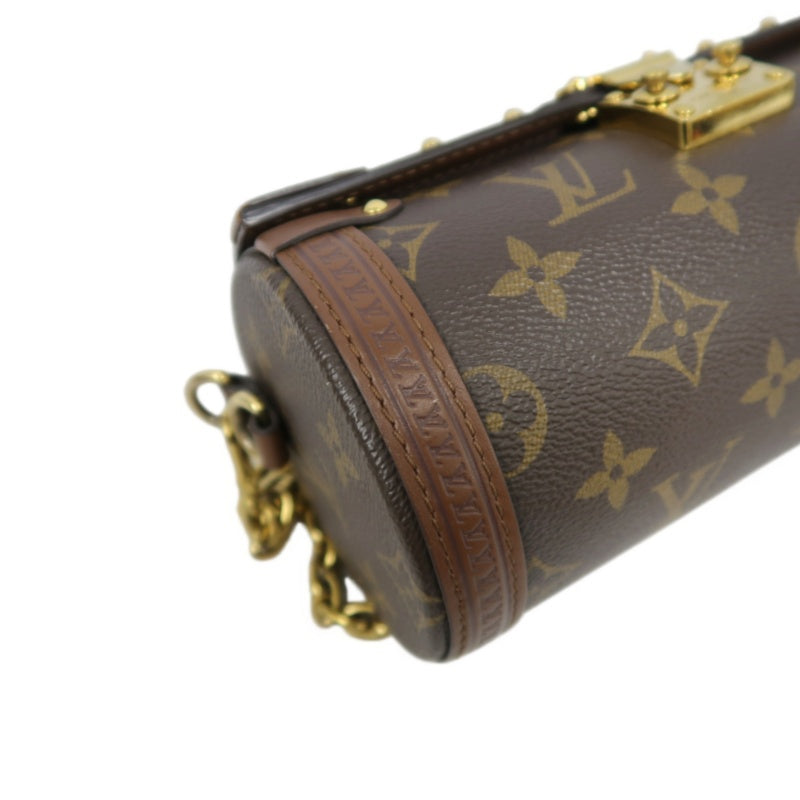 LOUIS VUITTON Papillon Trunk Monogram PVC Brown Gold Hardware Shoulder Bag With Shoulder Strap