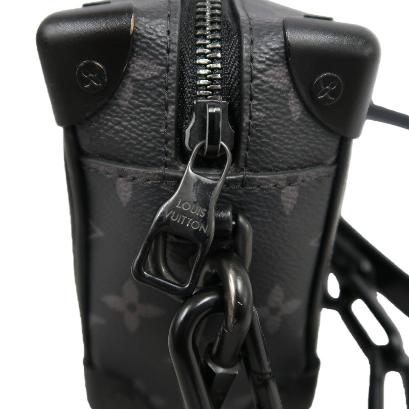 LOUIS VUITTON Soft Trunk Monogram Eclipse PVC Black Shoulder Bag With Shoulder Strap
