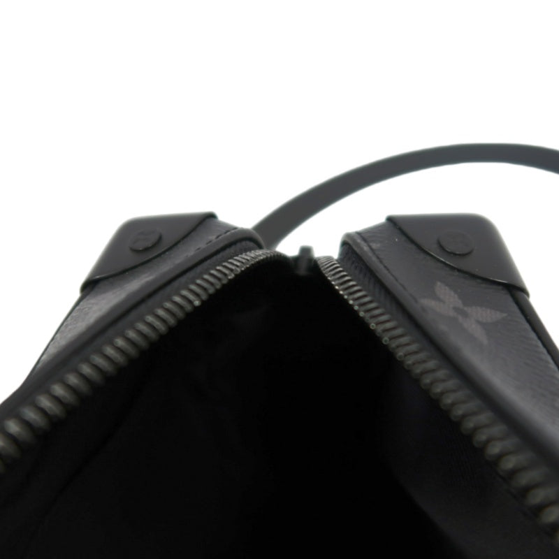 LOUIS VUITTON Soft Trunk Monogram Eclipse PVC Black Shoulder Bag With Shoulder Strap