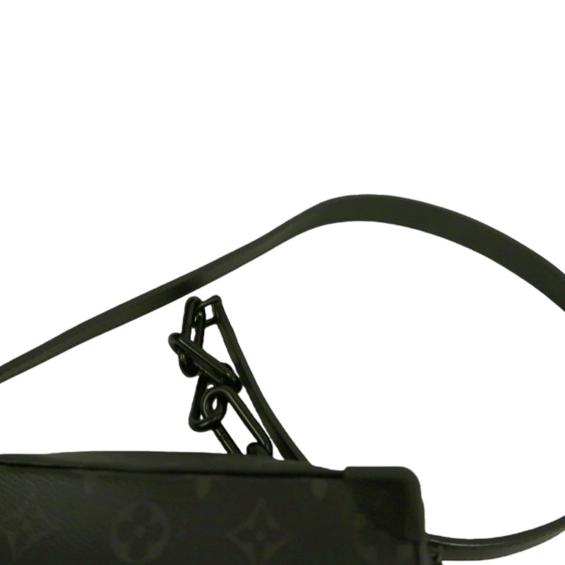 LOUIS VUITTON Soft Trunk Monogram Eclipse PVC Black Shoulder Bag With Shoulder Strap