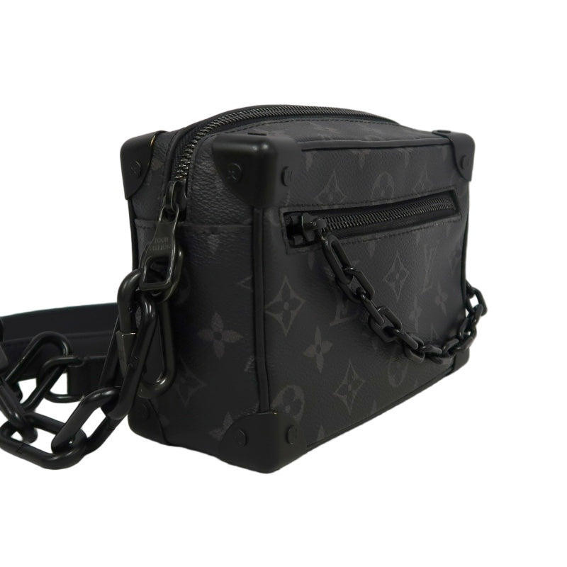 LOUIS VUITTON Soft Trunk Monogram Eclipse PVC Black Shoulder Bag With Shoulder Strap