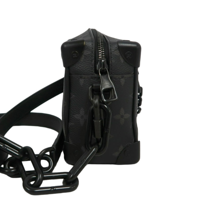 LOUIS VUITTON Soft Trunk Monogram Eclipse PVC Black Shoulder Bag With Shoulder Strap