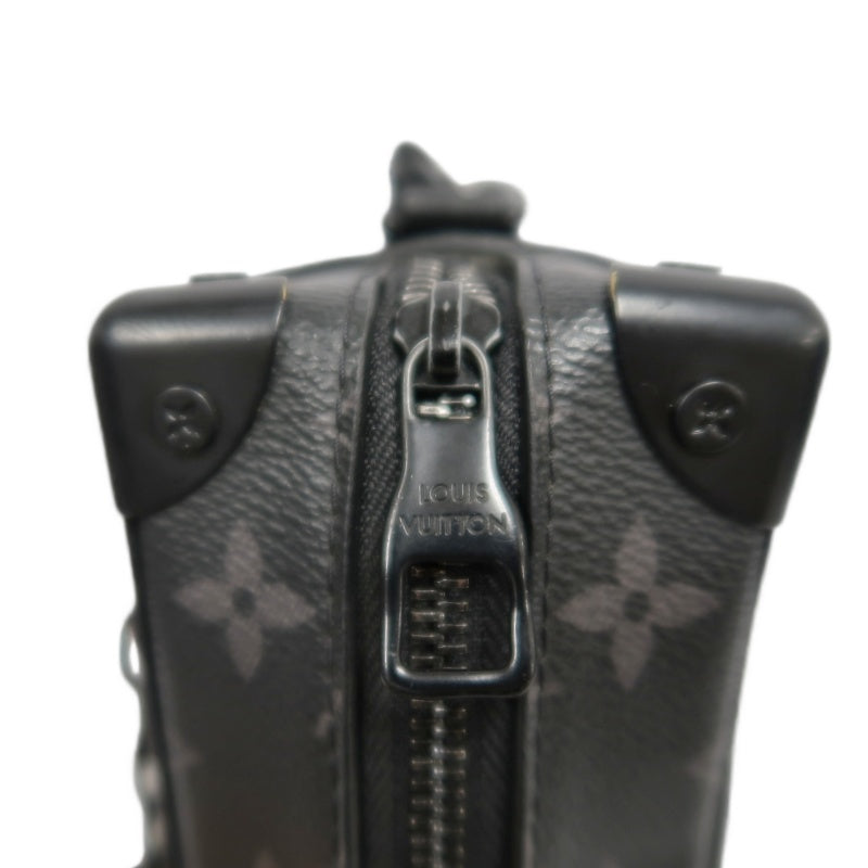LOUIS VUITTON Soft Trunk Shoulder Bag Monogram Eclipse PVC Black With Shoulder Strap