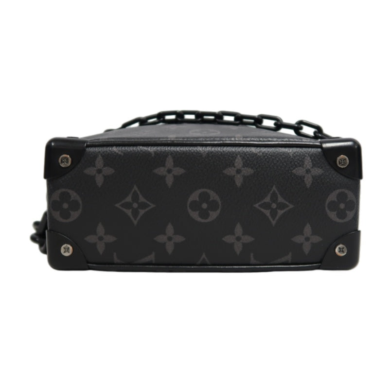 LOUIS VUITTON Soft Trunk Shoulder Bag Monogram Eclipse PVC Black With Shoulder Strap