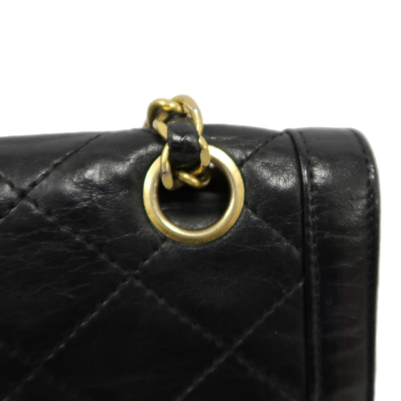 CHANEL Matelasse Paris Limited Edition Shoulder Bag Lambskin Black Gold Hardware