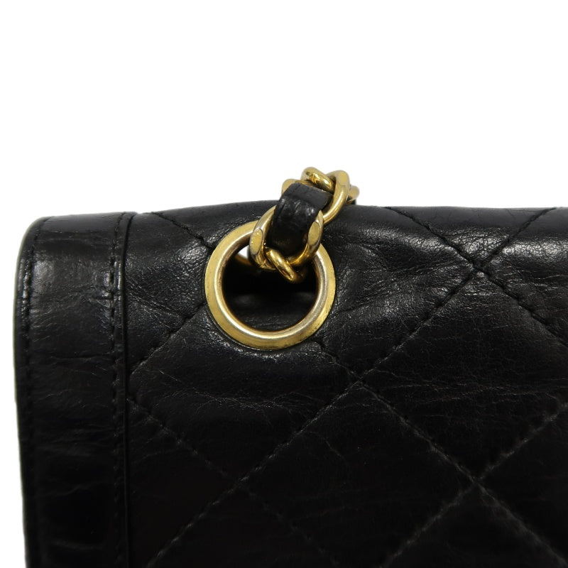 CHANEL Matelasse Paris Limited Edition Shoulder Bag Lambskin Black Gold Hardware