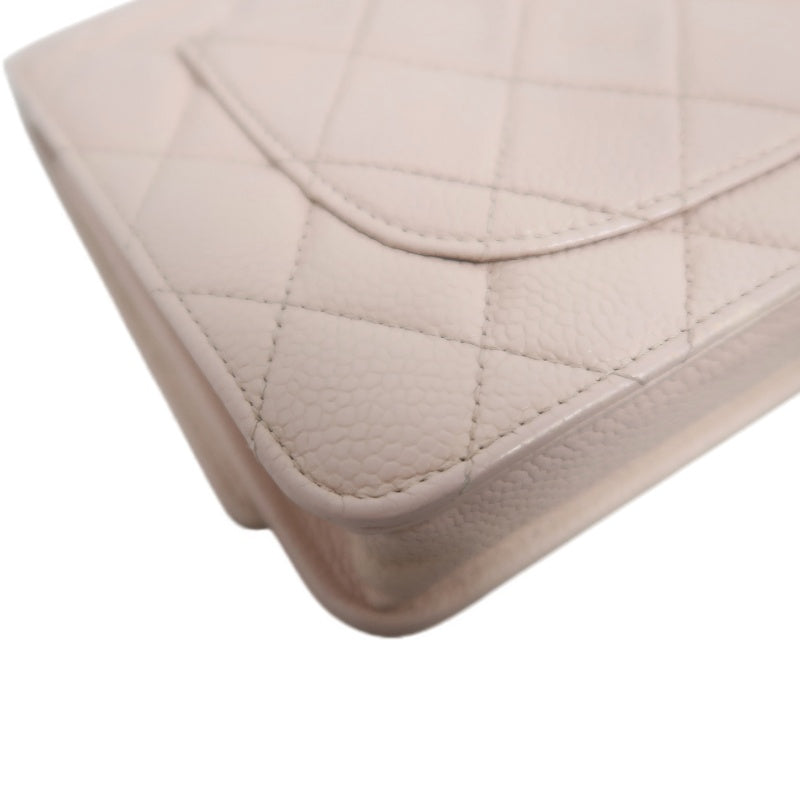 CHANEL Matelasse WOC Wallet On Chain Shoulder Bag Caviar Leather Pink Silver Hardware