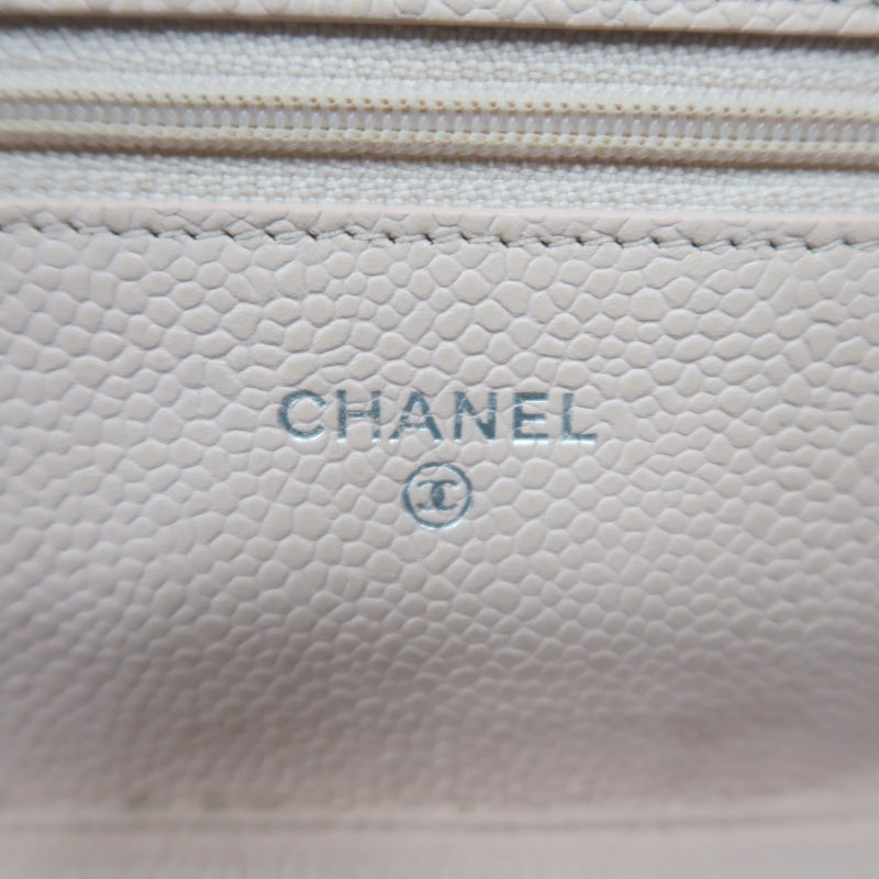 CHANEL Matelasse WOC Wallet On Chain Shoulder Bag Caviar Leather Pink Silver Hardware