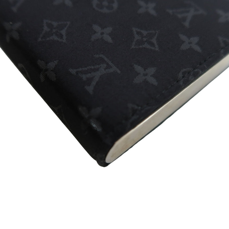 LOUIS VUITTON Anjou MM Handbag Monogram Satin Canvas Black Silver Hardware