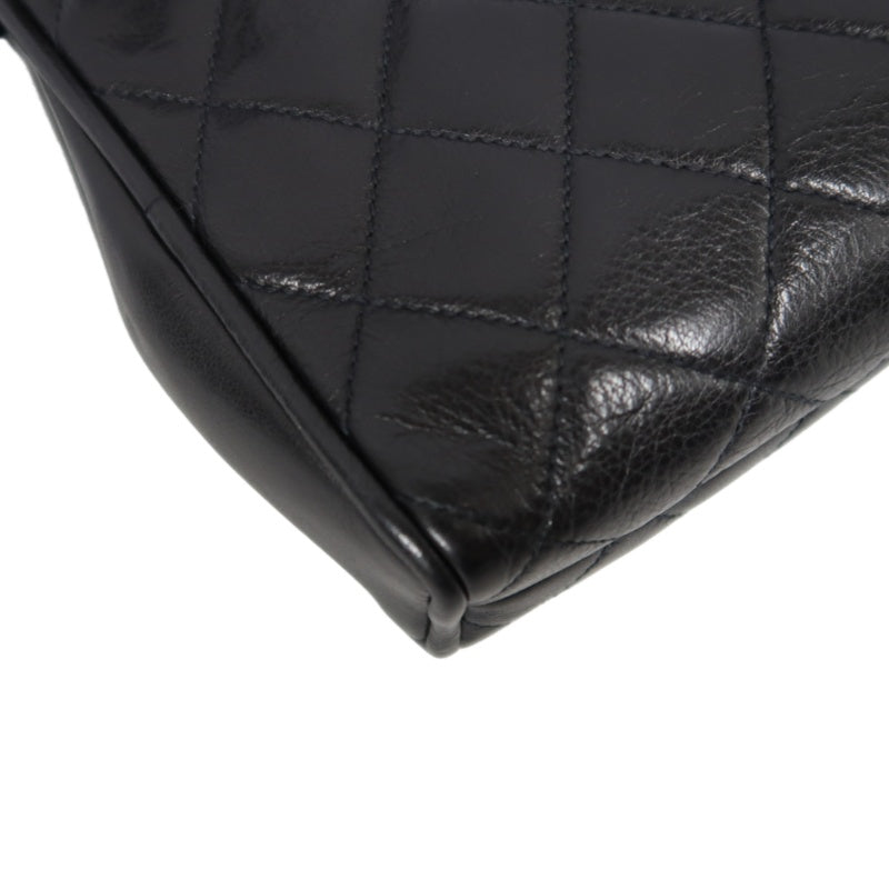 CHANEL Matelassé Shoulder Bag Lambskin Black Gold Hardware