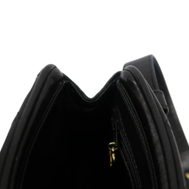 CHANEL Matelassé Shoulder Bag Lambskin Black Gold Hardware