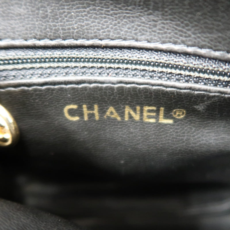 CHANEL Matelassé Shoulder Bag Lambskin Black Gold Hardware