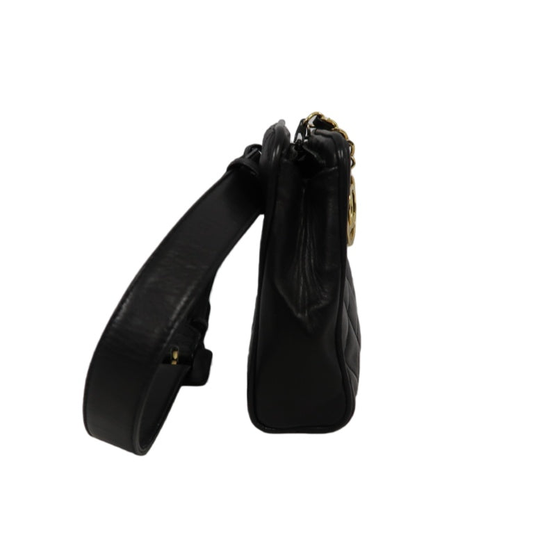 CHANEL Matelassé Shoulder Bag Lambskin Black Gold Hardware