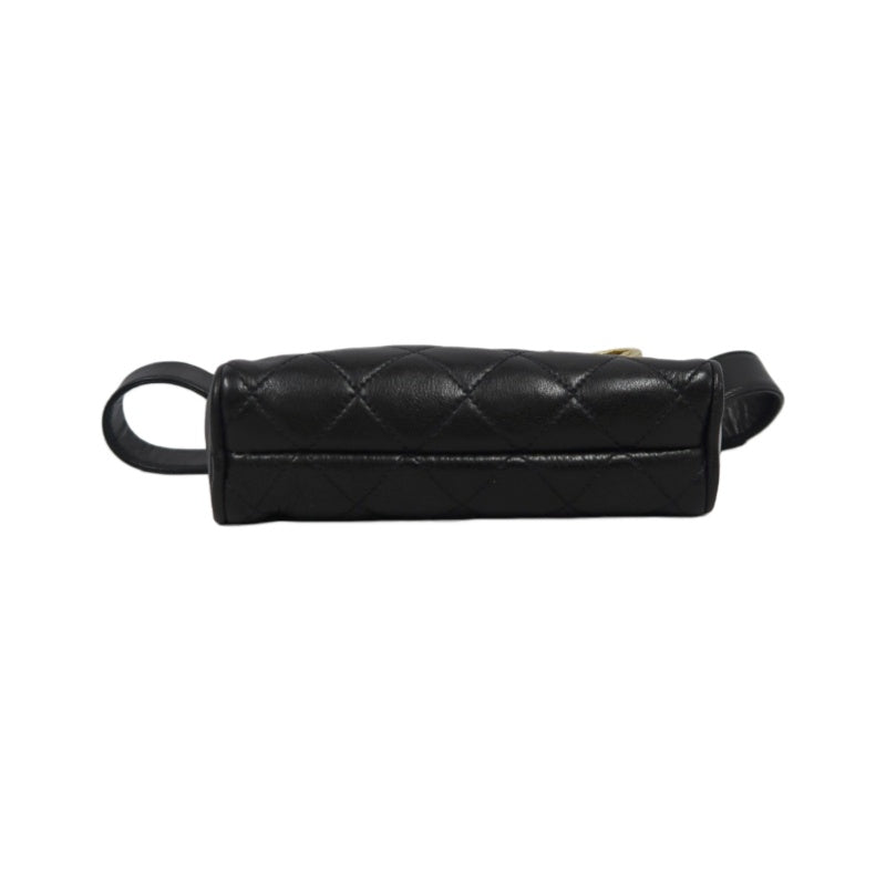 CHANEL Matelassé Shoulder Bag Lambskin Black Gold Hardware