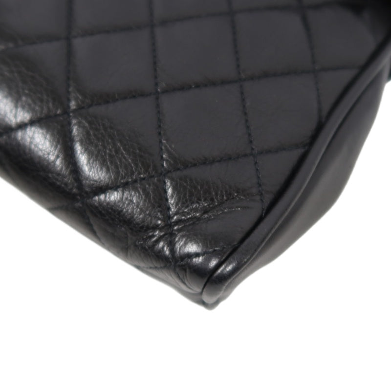 CHANEL Matelassé Shoulder Bag Lambskin Black Gold Hardware