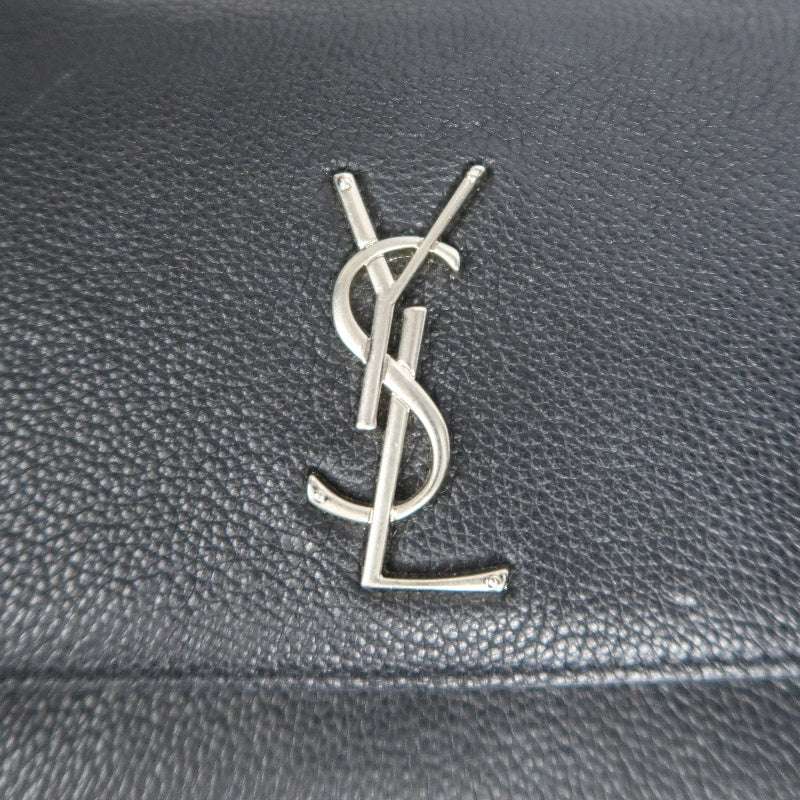 YSL Saint Laurent Sunset Shoulder Bag Calfskin Black Silver Hardware
